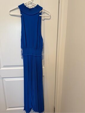 a.l.c. hollie pleated midi dress A.L.C. Hollie Pleated Midi Dress In Vivid Oranage - 58% Off